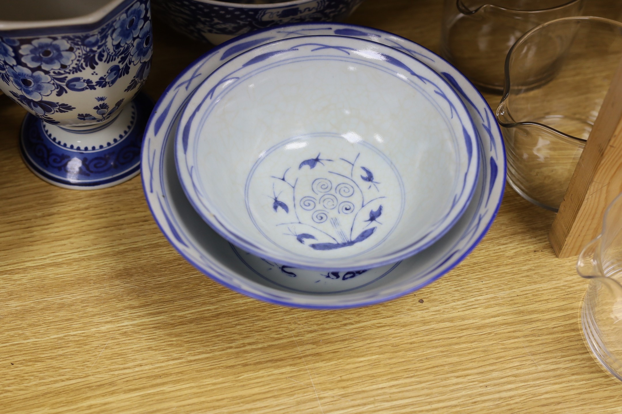 A Chinese celadon bowl and cover and tableware